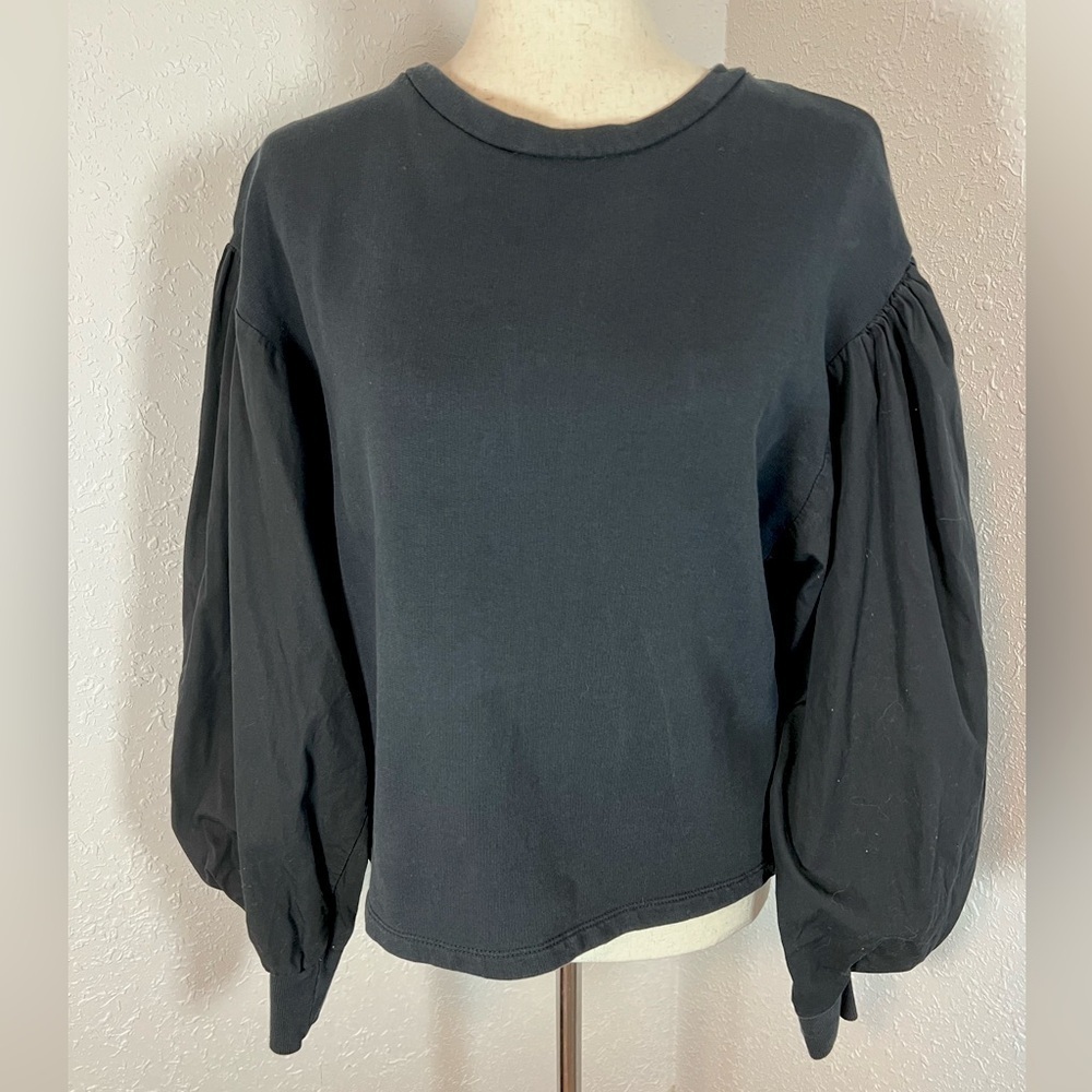 CLEAR-OUT Zara Ballon Sleeve 100% Cotton Sweatshirt - Picture 1 of 6